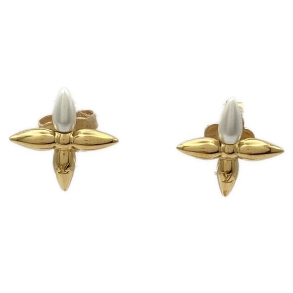 LOUIS VUITTON Book de la Reille studs louisette Gold Pearl White - 566-062825 - Picture 1 of 5